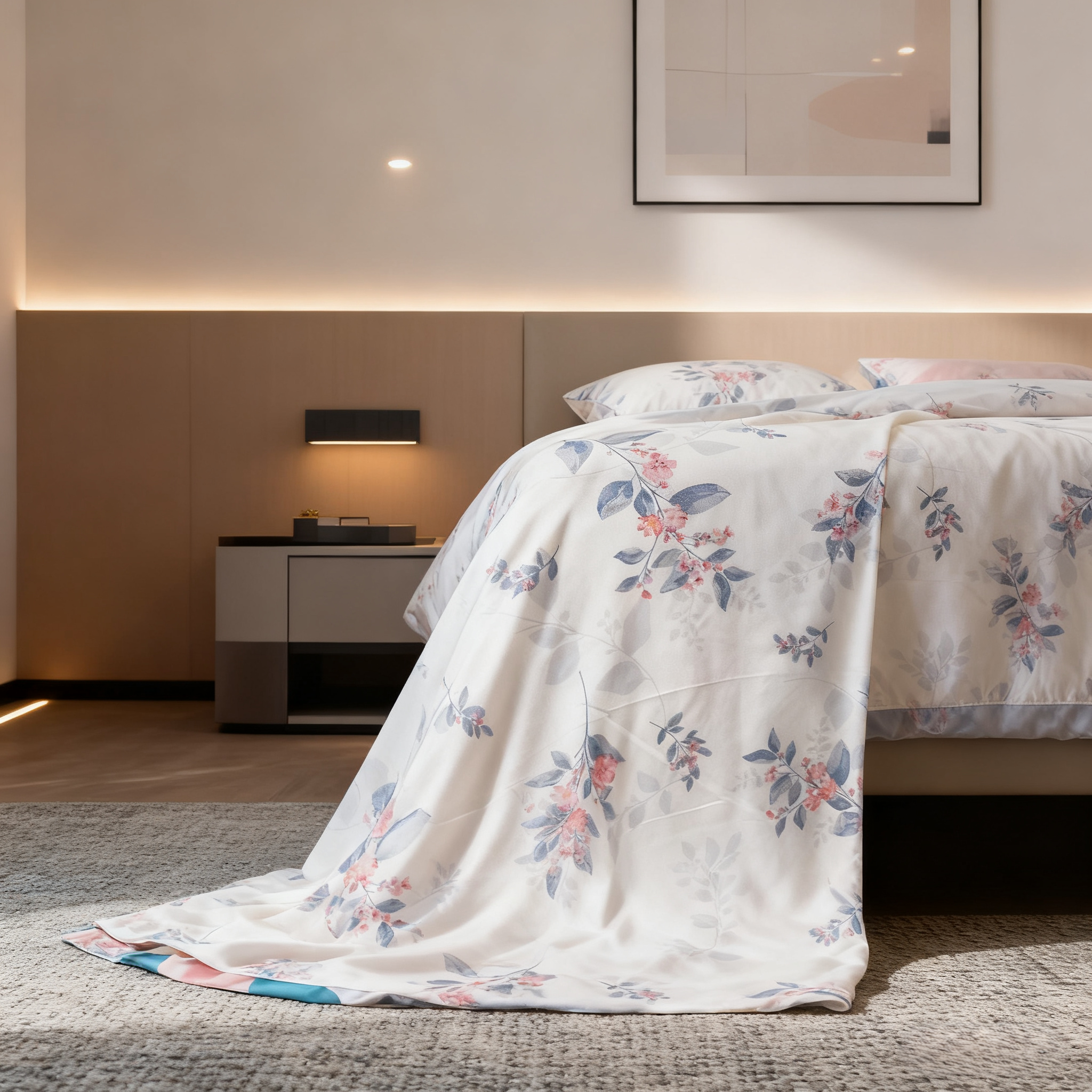 Dispersed Printed Microfiber Brushed Polyester Bedsheet fabric