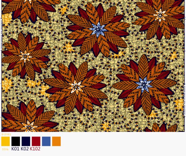 Luxury Polyester Gold Wax Fabric