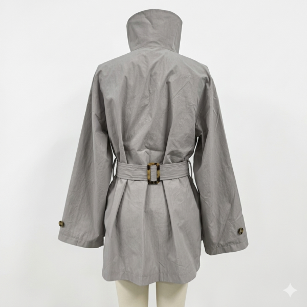 Ladies Waterproof High Fashion Trench Long Coat---SKG002 (1)