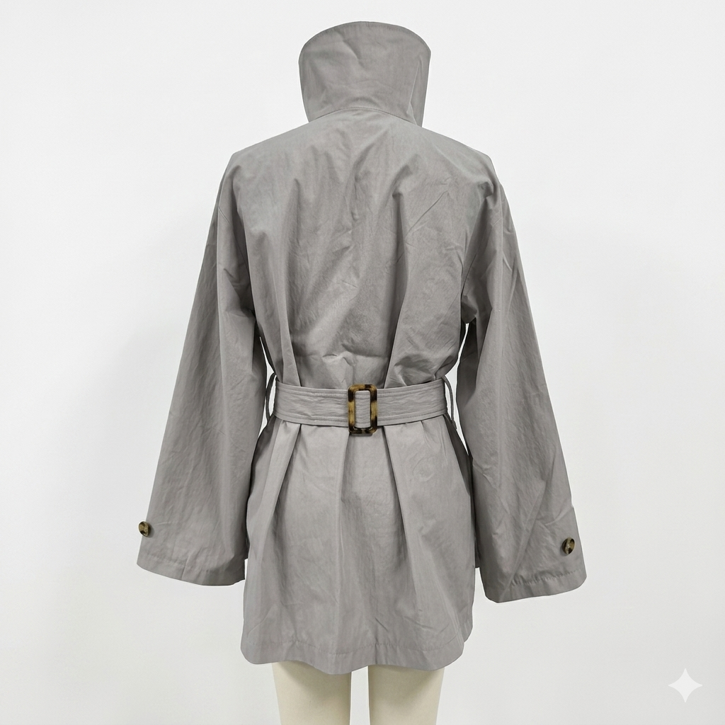 Ladies Waterproof High Fashion Trench Long Coat---SKG002 (1)