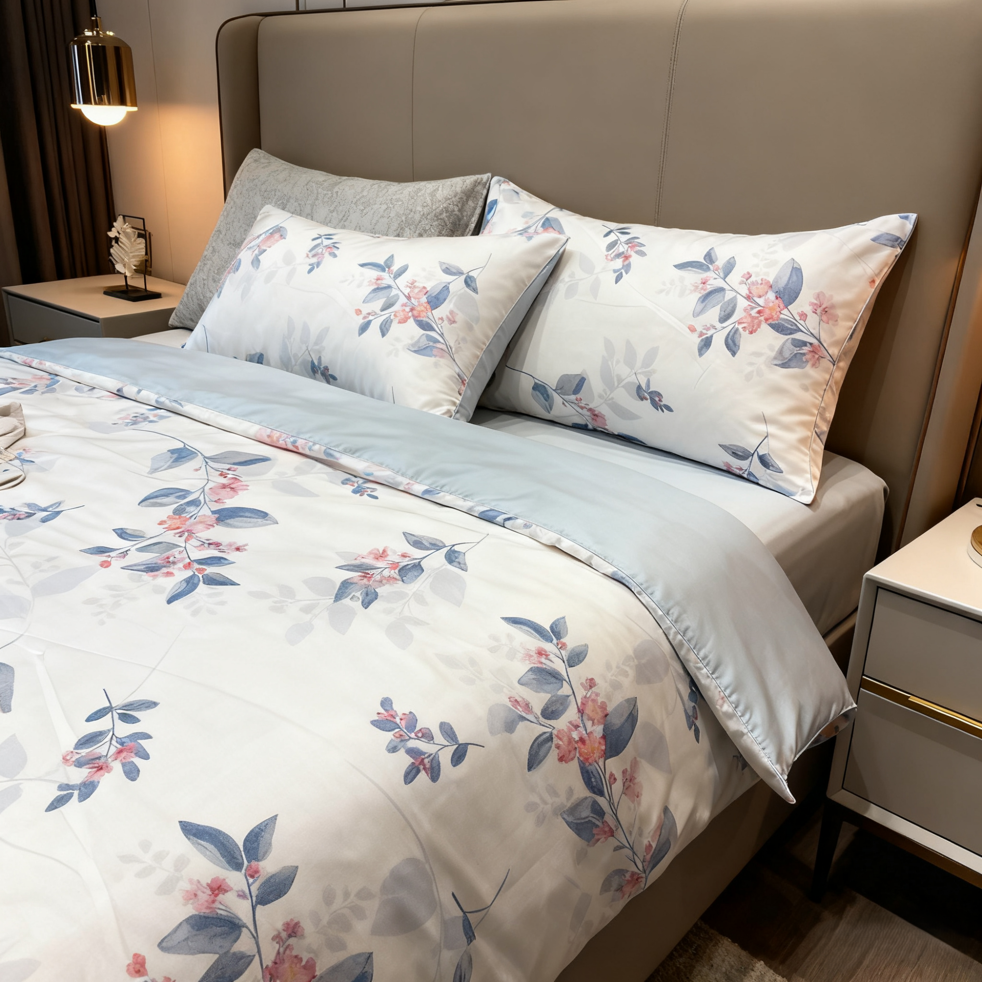 Dispersed Printed Microfiber Brushed Polyester Bedsheet fabric